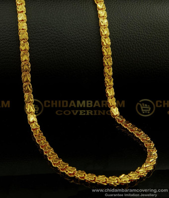 CHN164-LG - 30 Inches Long Real Gold Pattern Thick Butterfly Design Guaranteed One Gram Gold Chain Online
