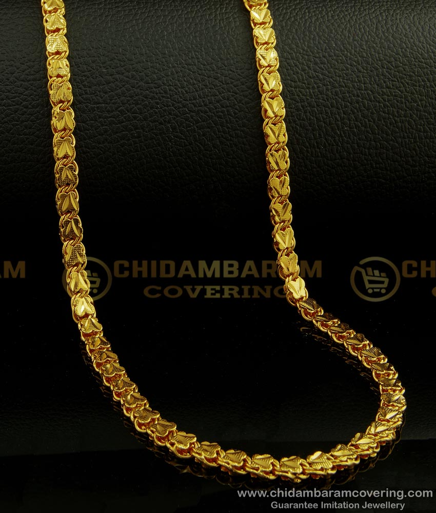 CHN164-LG - 30 Inches Long Real Gold Pattern Thick Butterfly Design Guaranteed One Gram Gold Chain Online