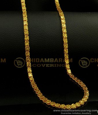 CHN164-LG - 30 Inches Long Real Gold Pattern Thick Butterfly Design Guaranteed One Gram Gold Chain Online