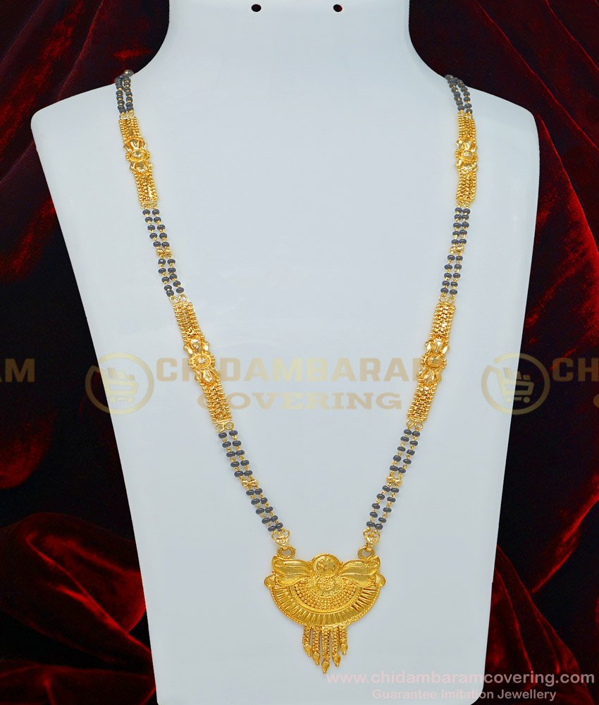 CHN165 - 24 Inches One Gram Gold Real Gold Design Daily Wear Gold Traditional North Indian Hindu Mangalsutra Online Shopping
