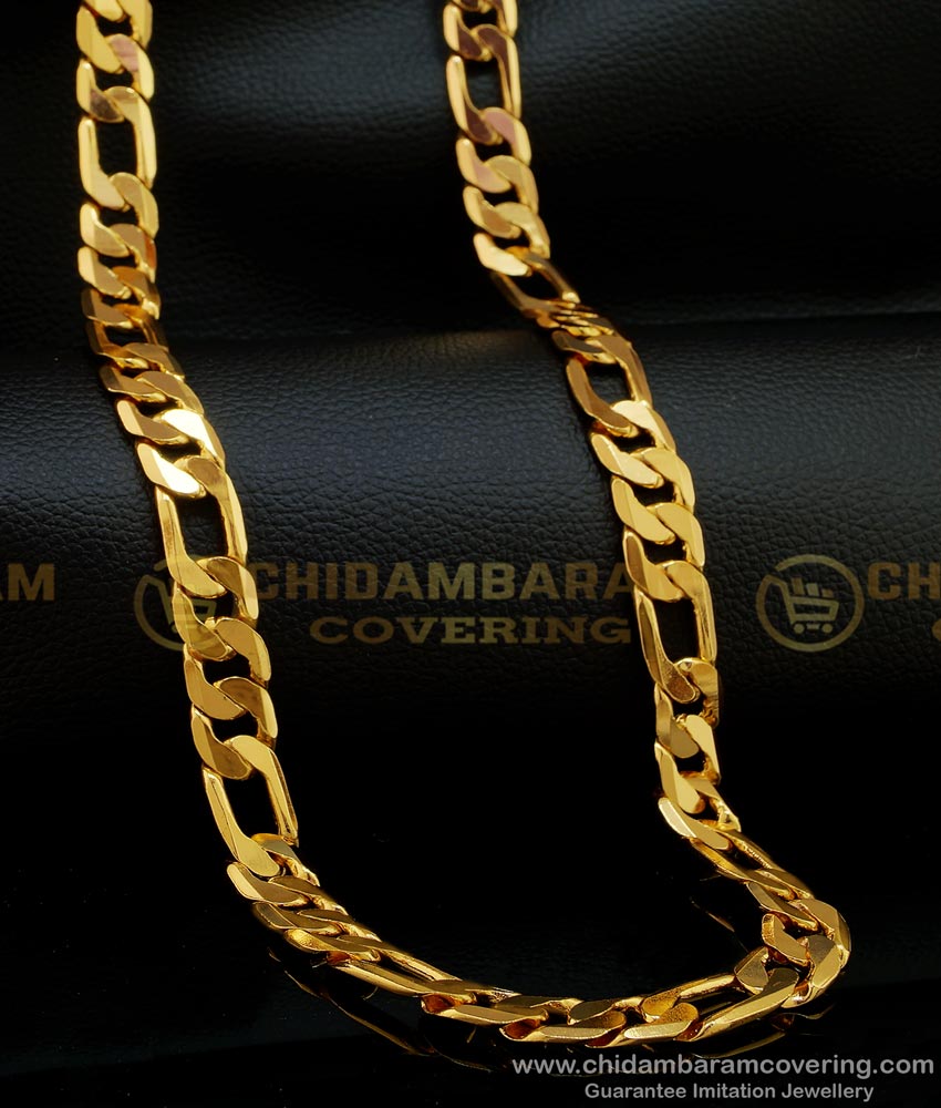 CHN174 - Heavy Thick Sachin Tendulkar Chain Pure Gold Plated Daily Wear Long Chain for Men