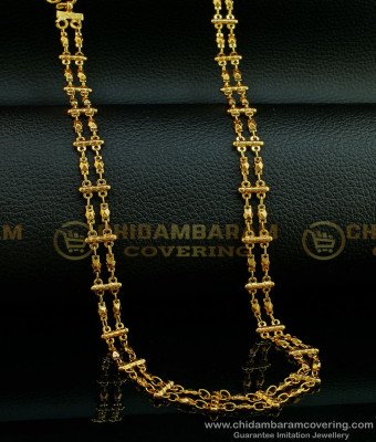 CHN184 - New Design Rettai Vadam 2 Line Gold Covering Chain for Women 
