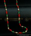 CHN192 - Traditional Multi Colorful Manimalai Gold Plated Beaded Jewellery for Women 