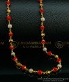 CHN194 - Buy Indian Jewellery Red Coral with Pearl Mala Daily Wear Beaded Chain for Women
