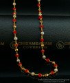 CHN194 - Buy Indian Jewellery Red Coral with Pearl Mala Daily Wear Beaded Chain for Women