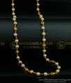 CHN195 - Pure Gold Plated Gold Muthu Mala Designs Pearl With Gold Beads Chain Buy Online