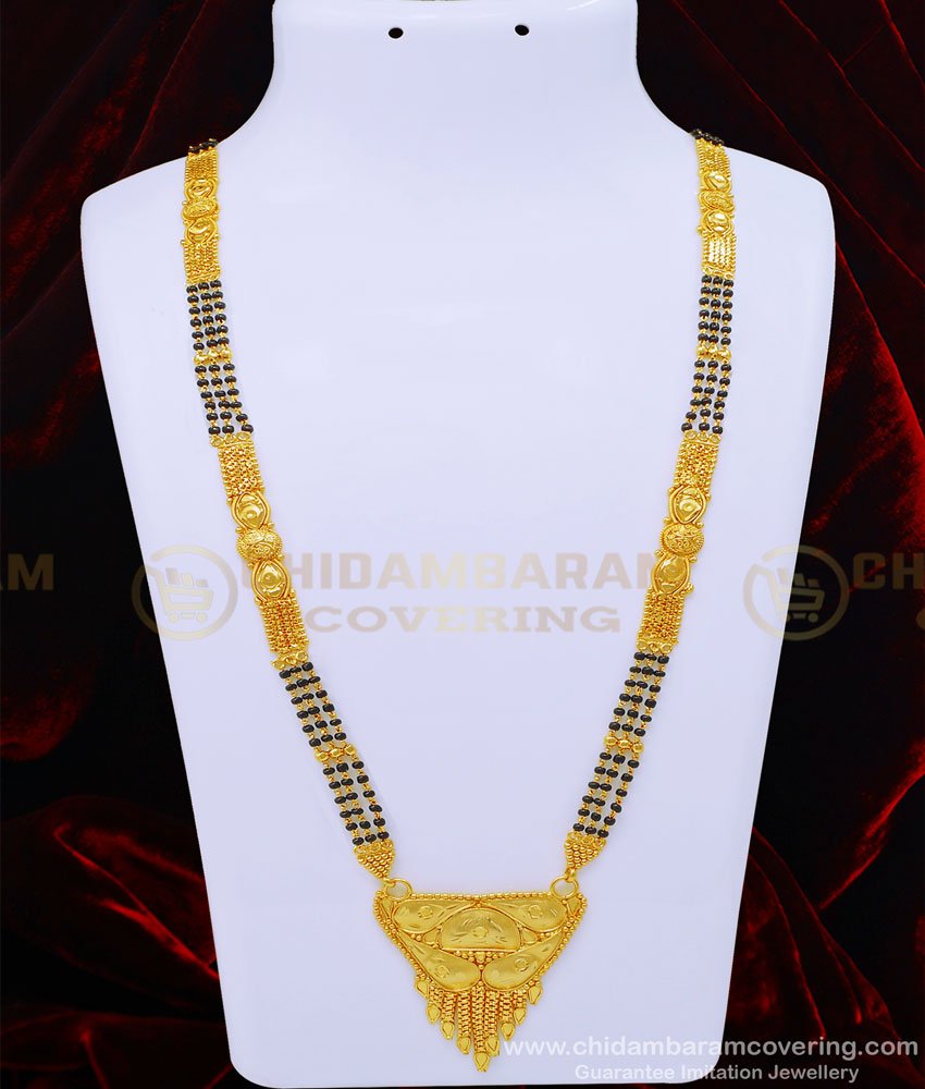 CHN203 - 36 Inches Gold Design First Quality Maharashtrian Wedding Mangalsutra Design Gold Forming Jewellery Online