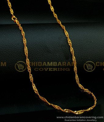 CHN206 - One Gram Gold Twisted Disco Chain Buy Indian Imitation Jewellery Online