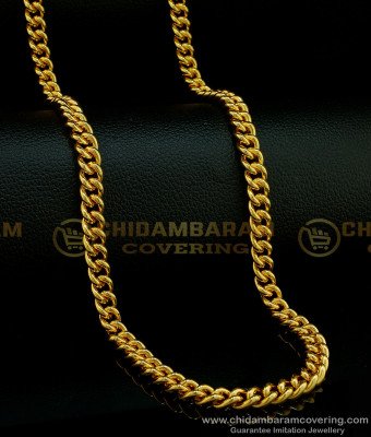 CHN212-LG - 30 Inches Buy Gold Plated Chain for Men Gold Look Guaranteed Long Chain Online