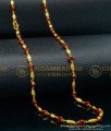 CHN223 - Beautiful One Gram Gold Red Crystal Mala Daily Wear Crystal Chain for Women