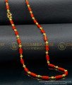 CHN226 - Traditional One Gram Gold Daily Use Red Coral Beads Chain for Ladies 
