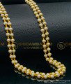 CHN228 - Pure Gold Plated Gold Designs Pearl With Gold Beads Double Line Chain Buy Online