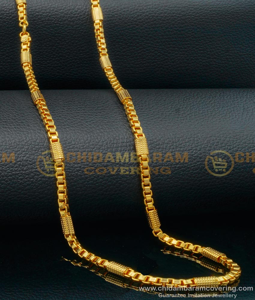 CHN232 - 24 Inches Latest Gold Plated Designer Long Chain for Men and Women