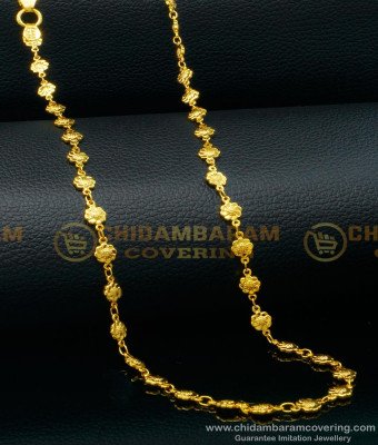 CHN241 - New Model Flower Design One Gram Gold Daily Use Chain for Ladies