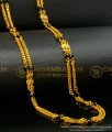 CHN235 - Latest One Gram Gold Plated Double Line Black Crystal Long Chain for Women 