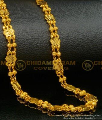 CHN236 - Trendy Double Line Chain One Gram Gold Rettai Vadam Chain for Ladies