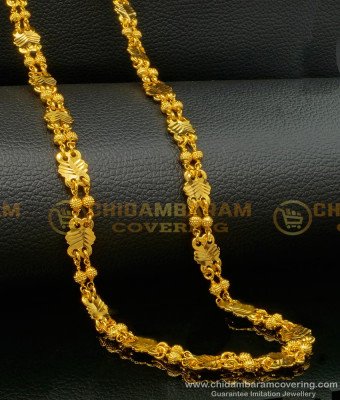 CHN236 - Trendy Double Line Chain One Gram Gold Rettai Vadam Chain for Ladies