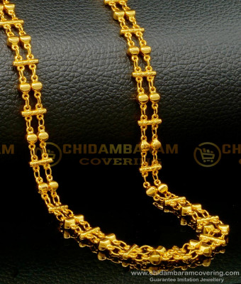CHN237-LG- 30 Inches South Indian Jewellery Daily Wear One Gram Gold Guaranteed 2 Line Chain Online