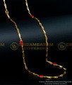 CHN246 - Attractive Wheat Model Gold Chain with Coral Beads Long Chain Designs