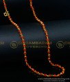 CHN253 - Trendy Red Beads Chain One Gram Gold Plated Light Weight Red Crystal Chain Designs