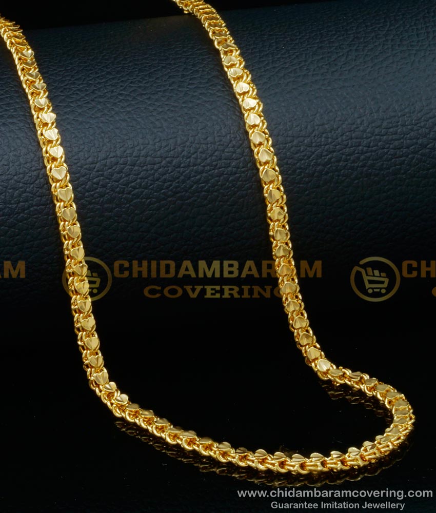 CHN265 - 24 Inches South Indian Jewellery Heart Model Women's Long Chain Designs