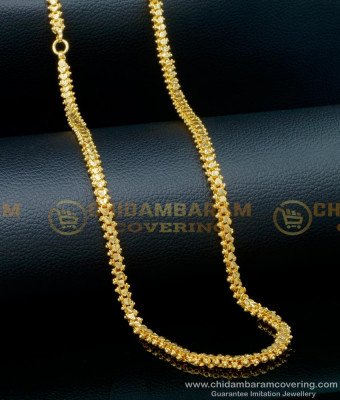 CHN267-LG - 30 Inches Gold Plated Jewellery Heart Model Neck Chain Designs for Ladies