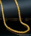 CHN268-XLG - 36 Inches Traditional Gold Chain Design Oval Leaf Cutting Gold Plated Long Chain Online 