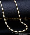 CHN276 - Beautiful Long White Pearl Chain Designs for Ladies