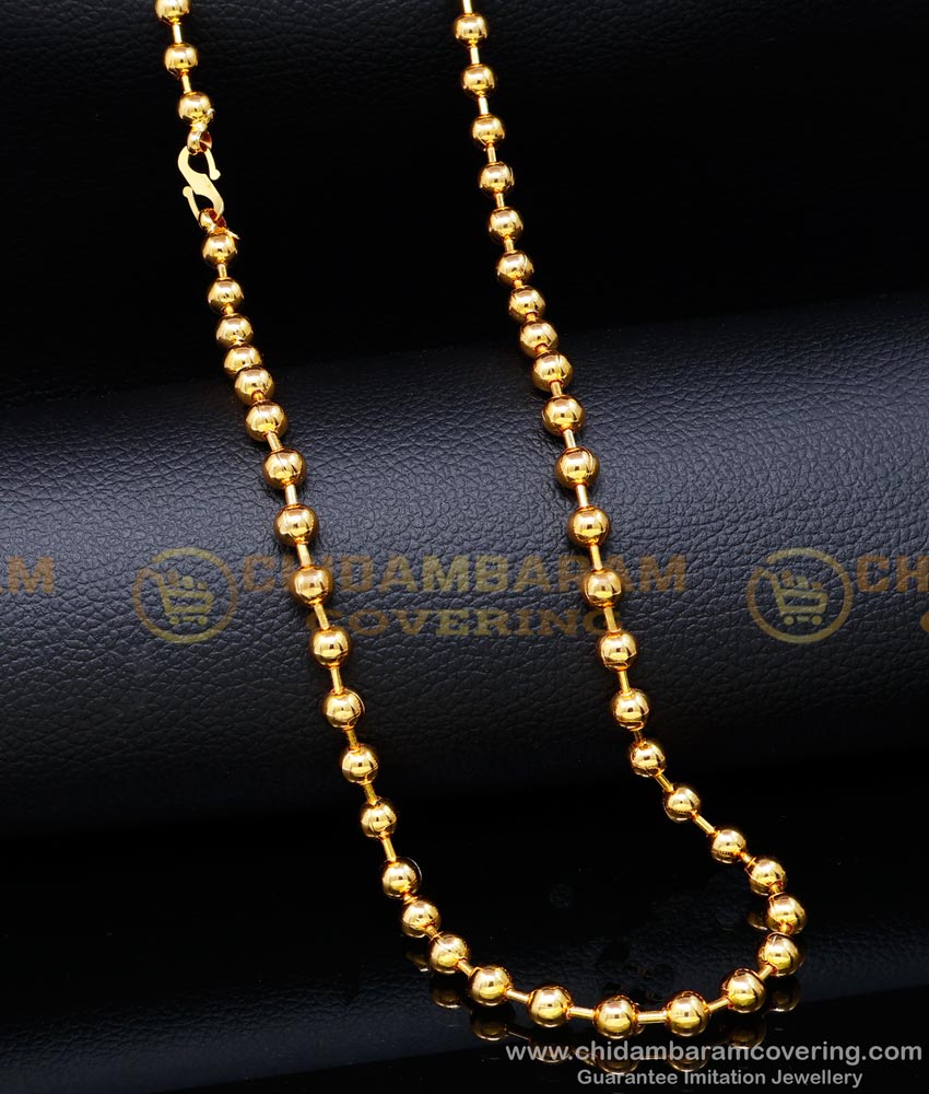 CHN280 - Gold Plated Chain with Guarantee Gold Balls Chain Design