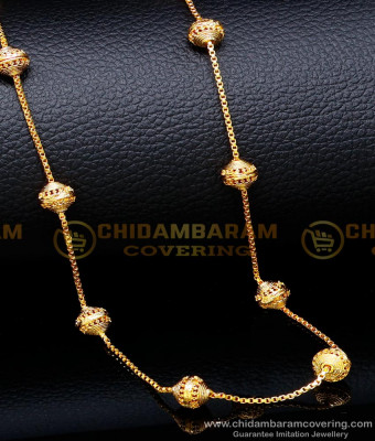 CHN281 - New Model Gold Balls Chain Gold Plated Chain for Women