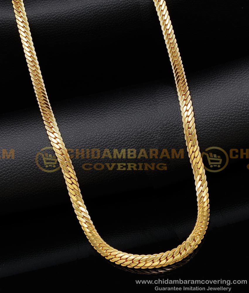 SHN134 - Trendy Thick Heavy Gold Plated Chain Design for Men