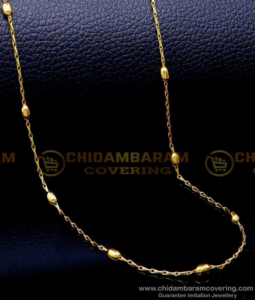 CHN304 - Best Quality Daily Use Gold Beads Chain for Ladies