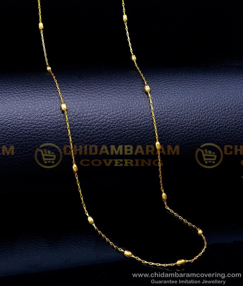CHN304 - Best Quality Daily Use Gold Beads Chain for Ladies