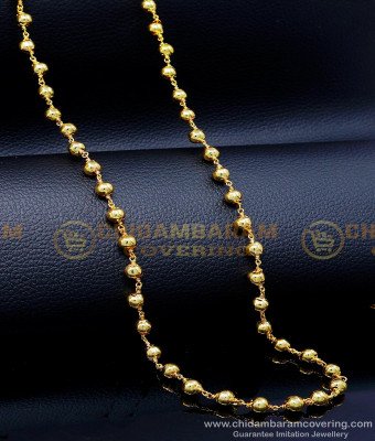 CHN306 - Gold Plated with Guarantee Long Gold Beads Chain Mala