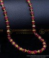 CHN309 - Attractive Daily Use Long Red Crystal Chain Gold Design