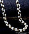 CHN312 - Elegant Double Line White Pearl Long Chain Design Online