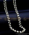 CHN312 - Elegant Double Line White Pearl Long Chain Design Online