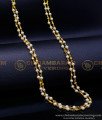 CHN313 - Real Gold Look White Pearl with Gold Beads Double Line Chain