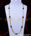 CHN316 - Black Crystal Chain Long Mangalsutra Designs Gold Model