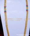CHN320 - Latest 3 Line Crystal With Gold Beads Chain Designs