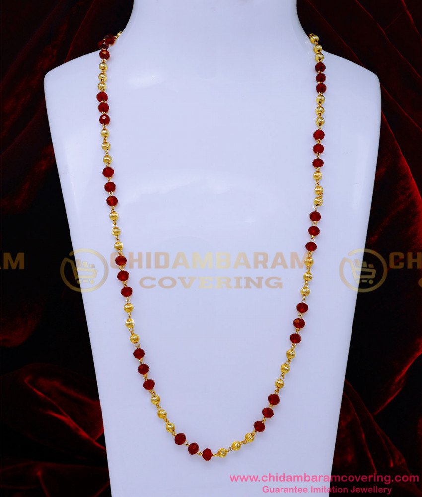 CHN332 - Trendy Gold Mani Mala Designs Long Chain Latest Designs