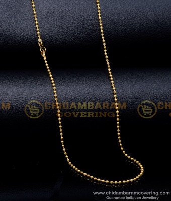 CHN337 - Simple Daily Wear Balls Design Gold Chain Models for Women