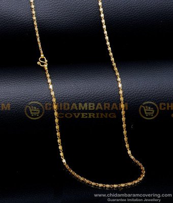 CHN338 - 1 Gram Gold Plated Light Weight Gold Chain Designs Ladies