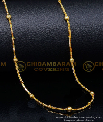 CHN340 - Shiny Attractive Balls Model Ladies Gold Chain Designs