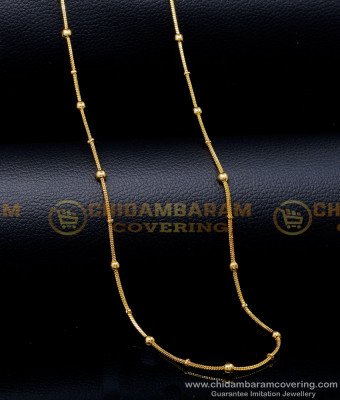 CHN340 - Shiny Attractive Balls Model Ladies Gold Chain Designs