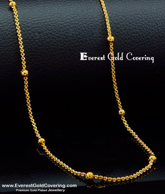 CHN348 - Trendy Simple Light Weight Daily Use 1 Gram Gold Chain
