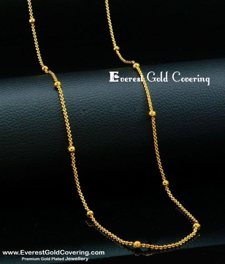 CHN348 - Trendy Simple Light Weight Daily Use 1 Gram Gold Chain