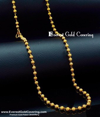 CHN349 -LG - 30 Inches Traditional Daily Use Gold Ball Chain Design for Ladies