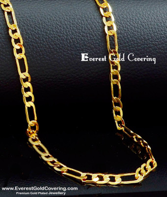 CHN350-LG- 30 Inches Long Sachin Tendulkar Gold Plated Chain for Men
