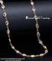 CHN362 - Latest White Stone 1 Gram Gold Lightweight Chain Design